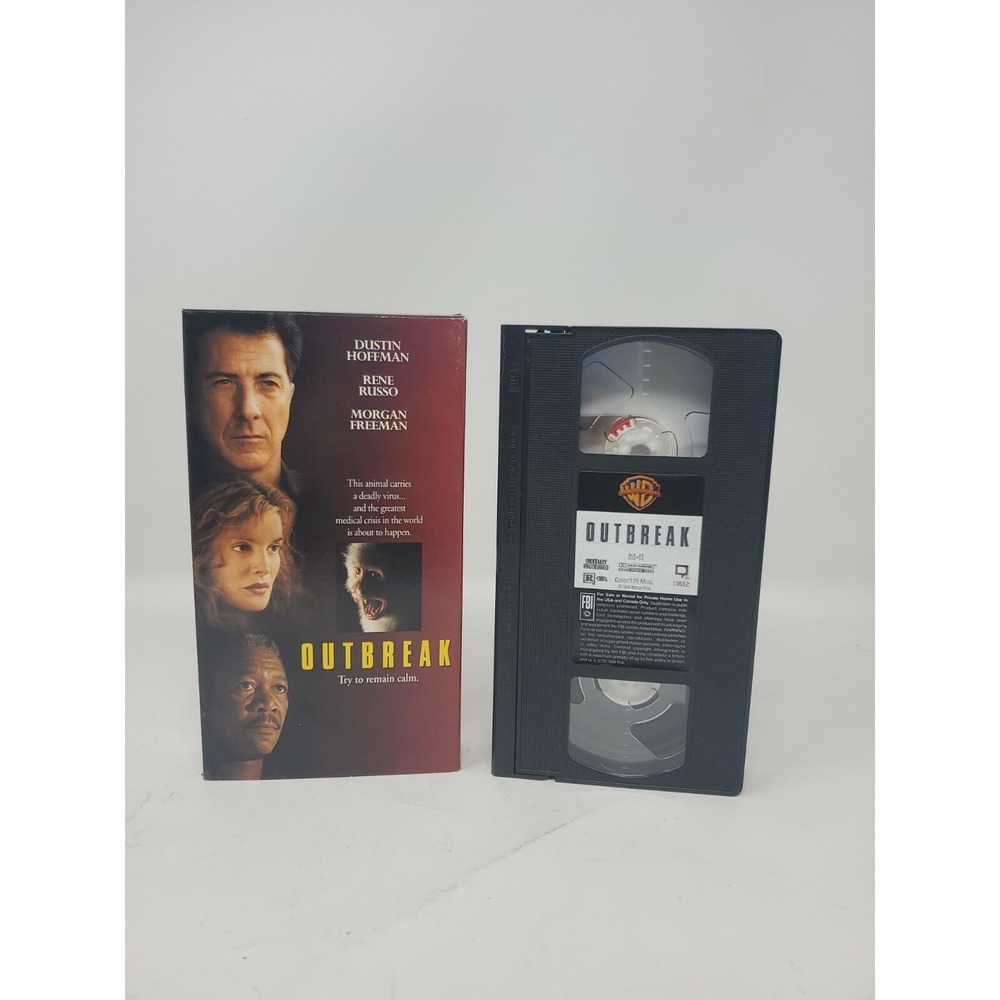 Outbreak Movie VHS Cassette Tape 1995 Dustin Hoffman Morgan Freeman Tested